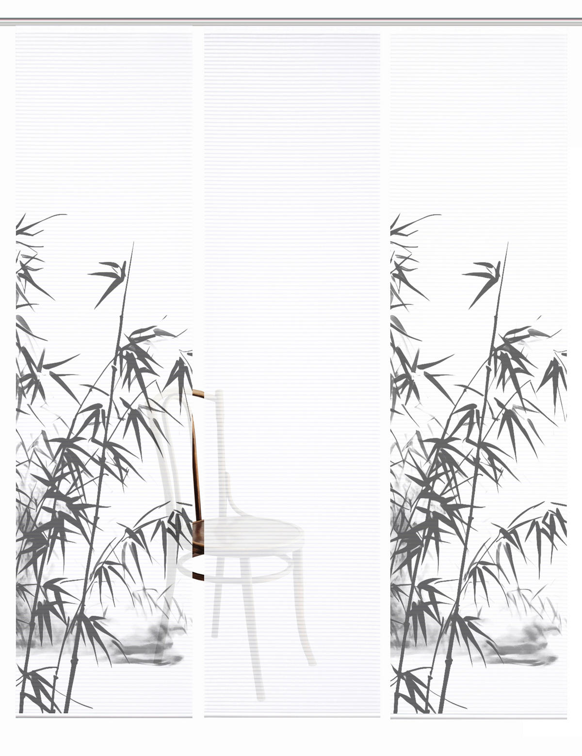 FLÄCHENVORHANG  3 Stück  blickdicht  60/245 cm   - Grau Hochglanz/Weiß, Natur, Textil (60/245cm)