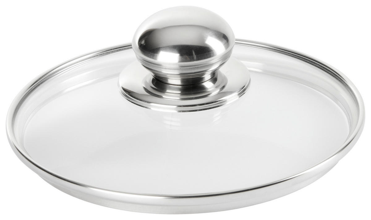 POKLOPAC ZA ŠERPU  16 cm   - prozirna/boja nerđajućeg čelika, Osnovno, staklo/metal (16cm) - Homeware Profession.