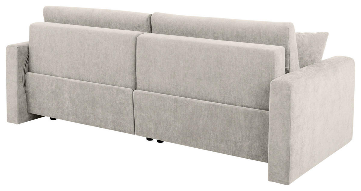 2-SITZER-SOFA in Chenille Creme  - Creme/Schwarz, Konventionell, Kunststoff/Textil (233/90/110cm) - MID.YOU
