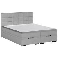 BOXSPRINGBETT 180/200 cm  in Hellgrau  - Hellgrau/Schwarz, Konventionell, Kunststoff/Textil (180/200cm) - home24