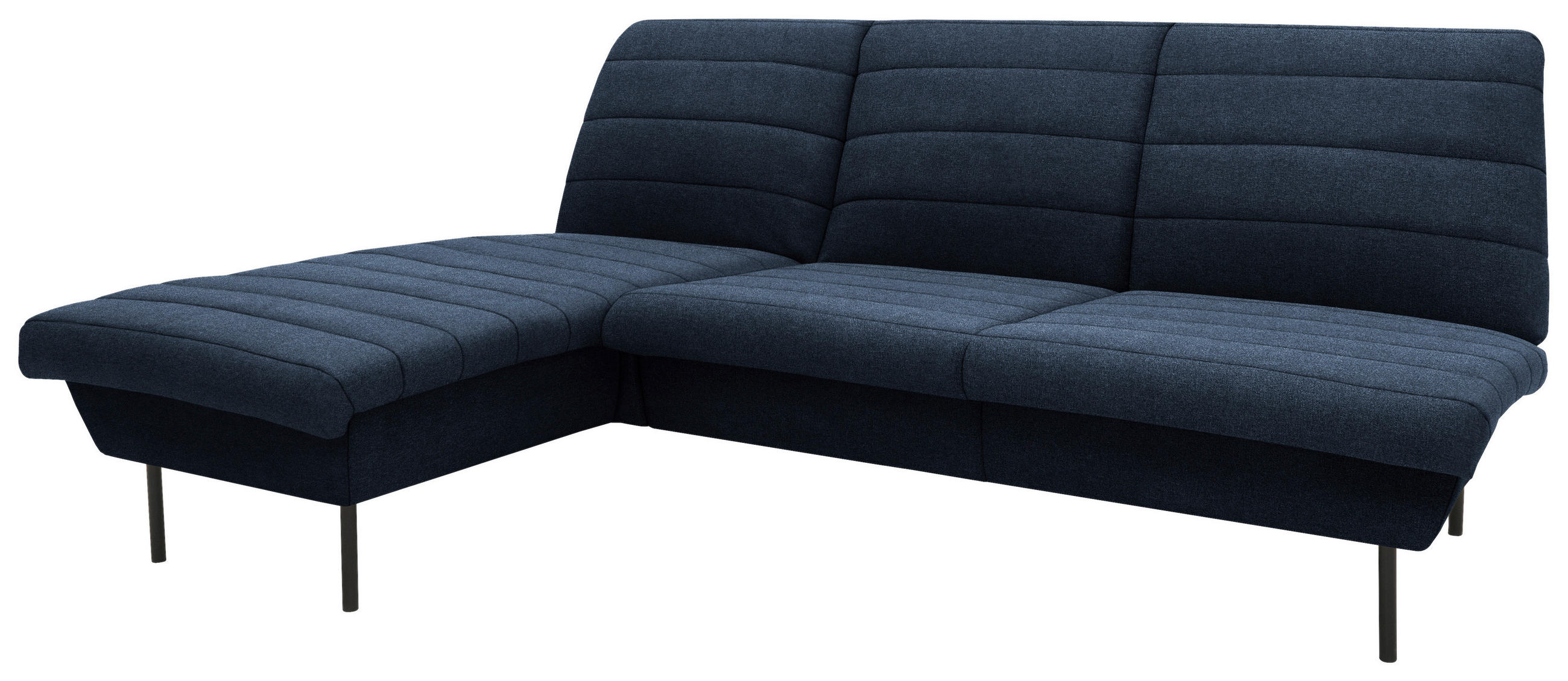 ECKSOFA Looks IX Blau Webstoff  - Blau/Schwarz, Design, Textil/Metall (168/214cm) - LOOKS by W.Joop