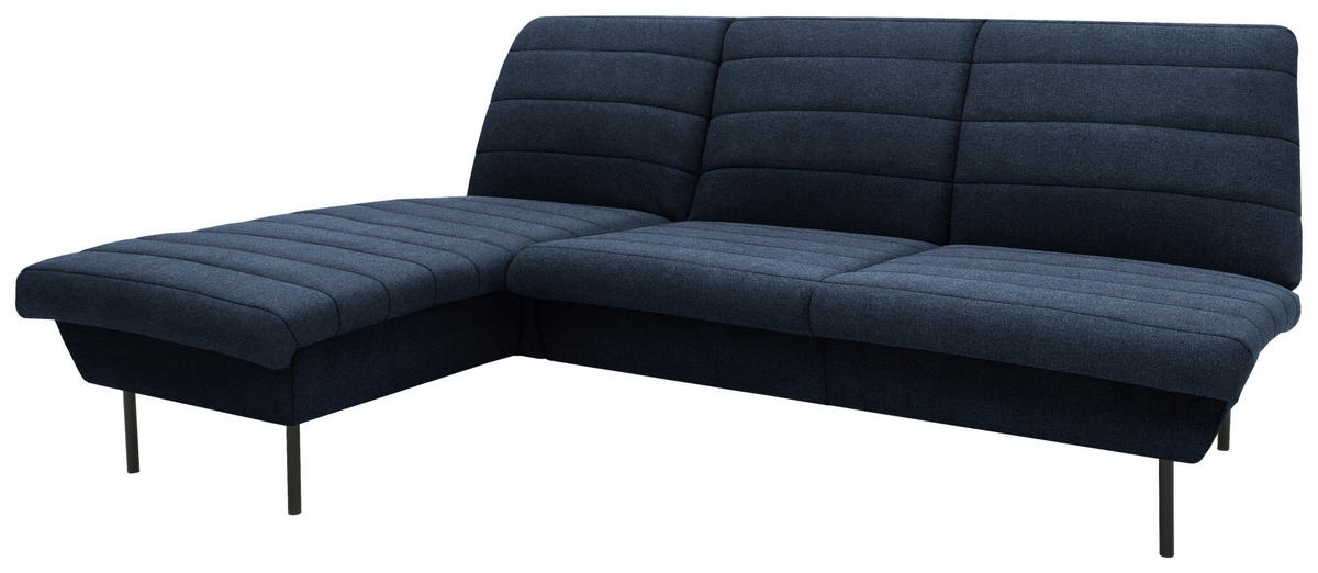 ECKSOFA in Webstoff Blau  168/214 cm  - Blau/Schwarz, Design, Textil/Metall (168/214cm) - LOOKS by W.Joop