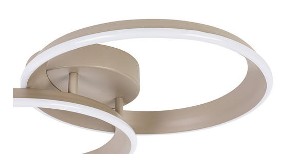 LED-DECKENLEUCHTE Velora 53,5/33/9,3 cm  - Sandfarben, Design, Kunststoff/Metall (53,5/33/9,3cm) - Dieter Knoll