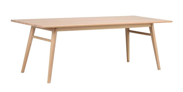 MATBORD i trä, träbaserade material 220/90/75 cm - vit/ekfärgad, Design, trä/träbaserade material (220/90/75cm) - Rowico