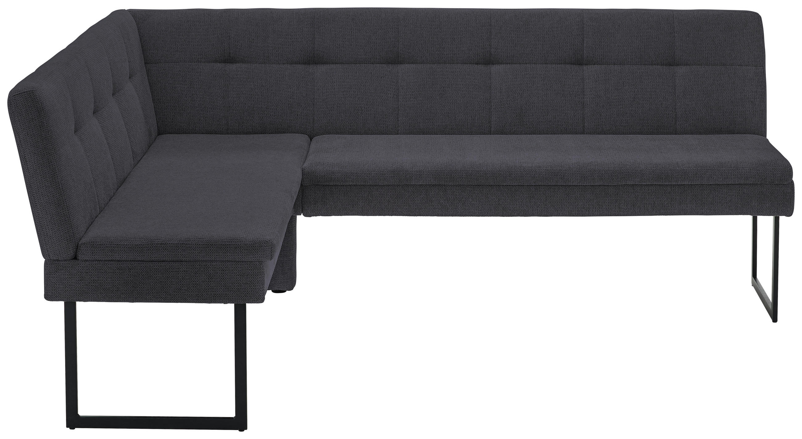 ECKBANK 155/213 cm Webstoff Dunkelblau   - Schwarz/Dunkelblau, Design, Textil/Metall (155/213cm) - Novel