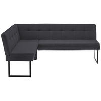 ECKBANK 155/213 cm Webstoff Dunkelblau   - Schwarz/Dunkelblau, Design, Textil/Metall (155/213cm) - Novel