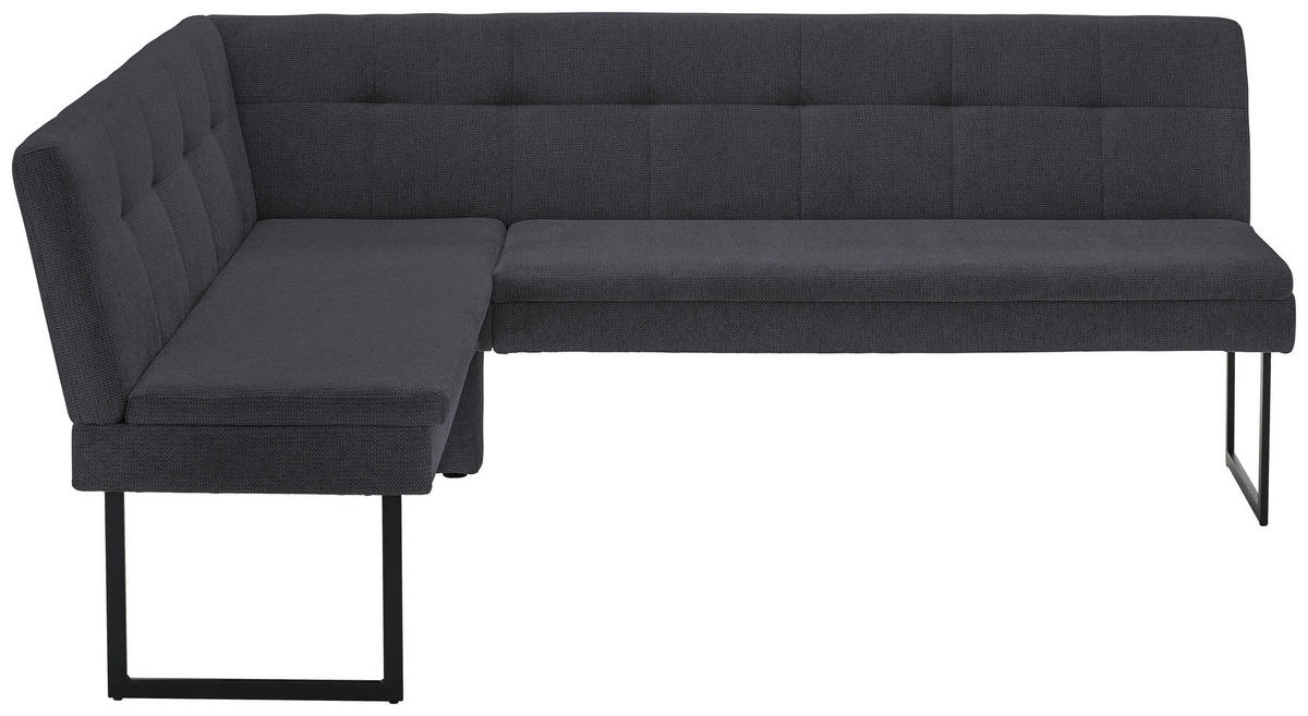 ECKBANK 155/213 cm Webstoff Dunkelblau   - Schwarz/Dunkelblau, Design, Textil/Metall (155/213cm) - Novel