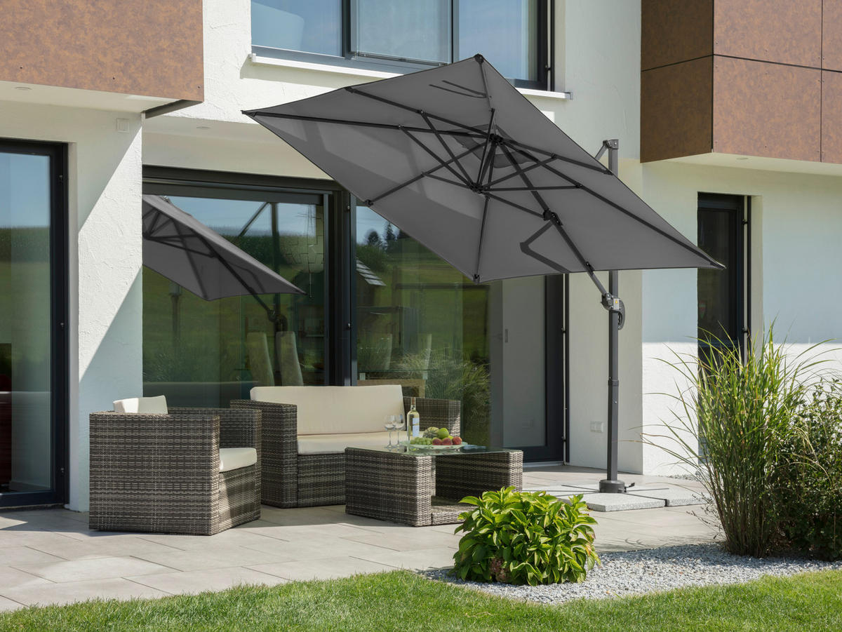 BOČNÍ SLUNEČNÍK 230/239/300 cm - antracitová, Basics, kov/textil (230/239/300cm)