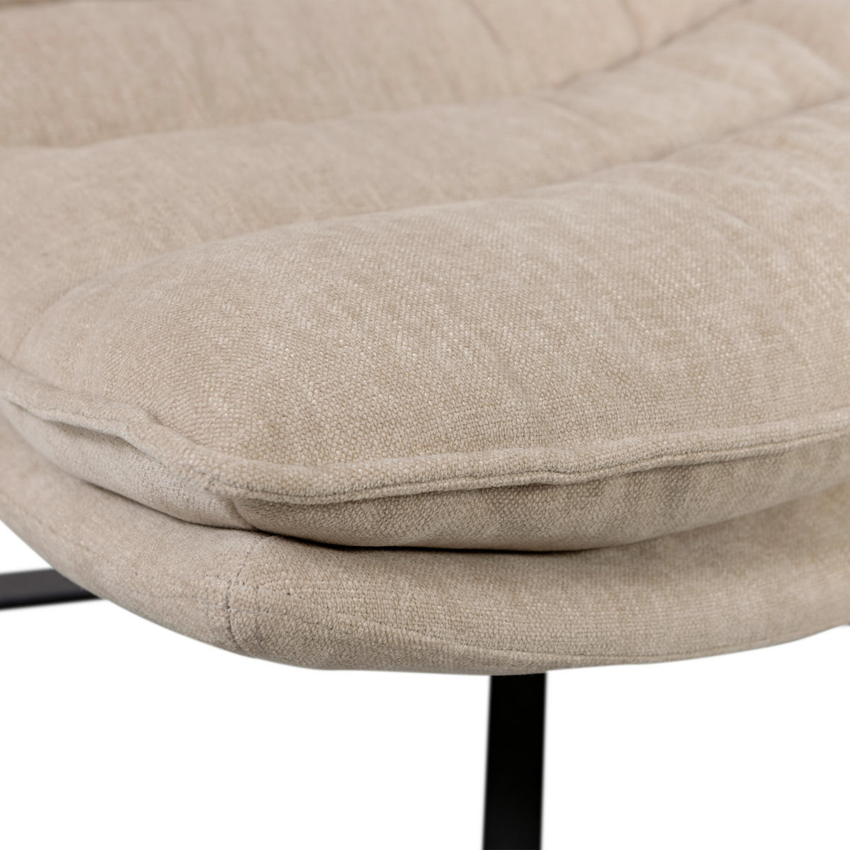 SESSELSET Kube Chenille    - Schwarz/Naturfarben, Design, Textil/Metall (77/97/69cm) - Livetastic