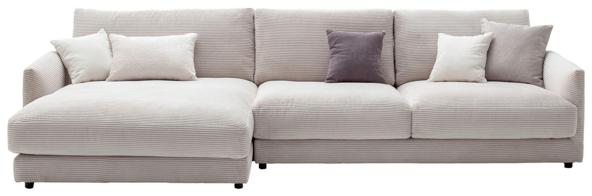 ECKSOFA  in Cord Beige  170/322 cm  - Beige/Schwarz, Design, Kunststoff/Textil (170/322cm) - Schöner Wohnen