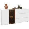 SIDEBOARD  in 184/90/44 cm  - Eichefarben/Anthrazit, Design, Glas/Holz (184/90/44cm) - Johann Jakob