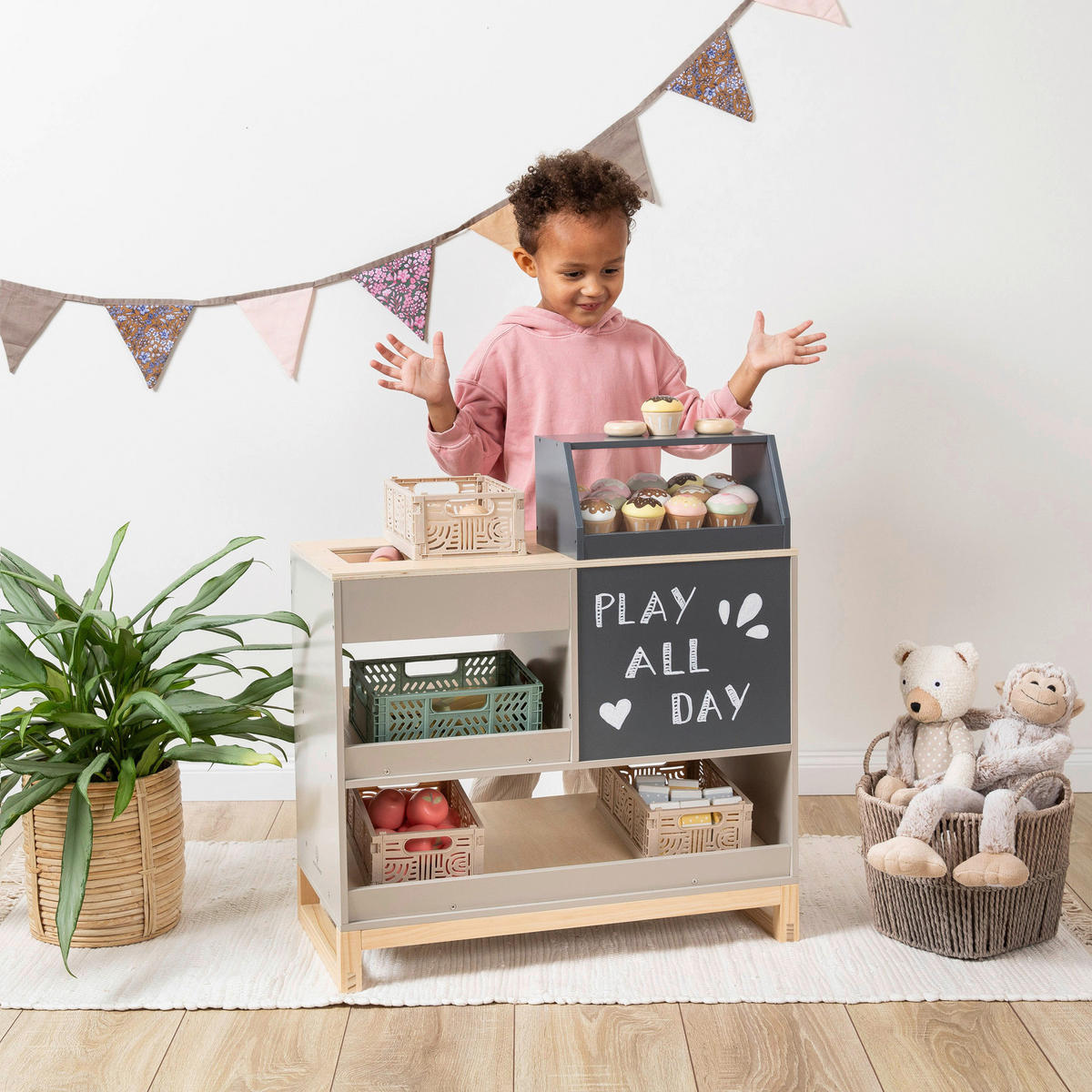 KAUFLADEN - Hellgrau/Naturfarben, Basics, Holz (59/30/64cm) - MUSTERKIND