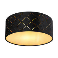 DECKENLEUCHTE  26/10 cm    - Opal/Schwarz, Basics, Kunststoff/Textil (26/10cm) - Globo