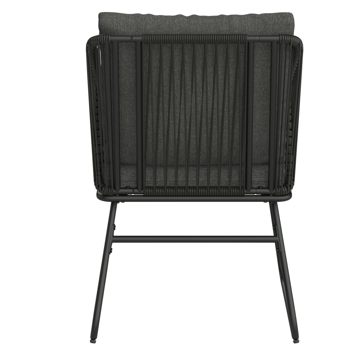 ZOSTAVA ZÁHRADNÉHO NÁBYTKU kov, plast, sklo, textil - čierna/tmavosivá, Design, kov/textil (58/85/85/76/60/180cm) - Ambia Garden