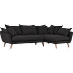WOHNLANDSCHAFT in Mikrofaser Anthrazit  - Anthrazit/Naturfarben, Trend, Holz/Textil (267/170cm) - Ambia Home