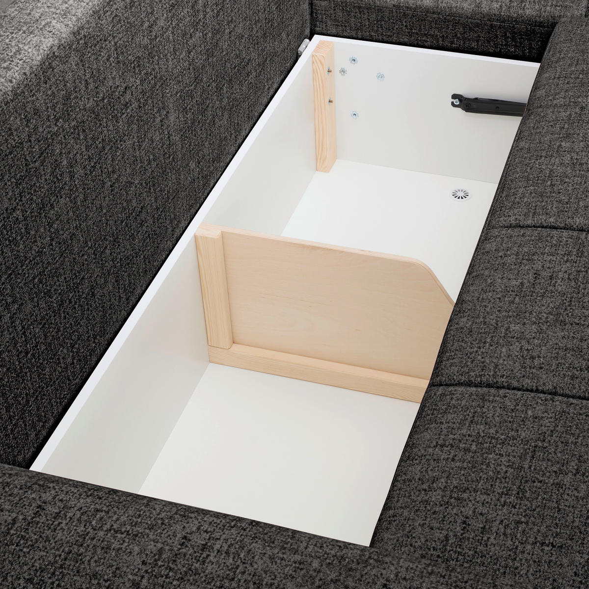 ECKSOFA Anthrazit Mikrofaser  - Anthrazit/Schwarz, KONVENTIONELL, Kunststoff/Textil (295/169cm) - Carryhome