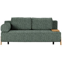 SCHLAFSOFA  mit Stoffauswahl, Armlehnen seitenverkehrt montierbar, Armteil links Bouclé Grün  - Naturfarben/Grün, Design, Holz/Textil (211/88/102cm) - Niels Andersson