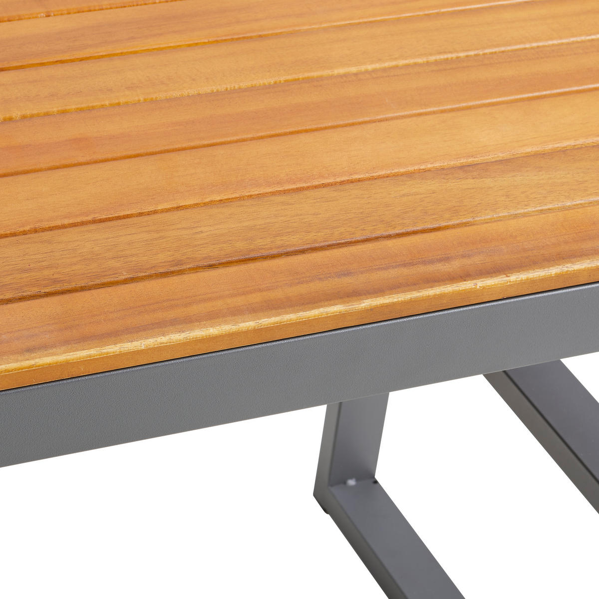 LOUNGEGARNITUR   110/45-63/48 cm  - Grau/Teakfarben, Modern, Holz/Metall (110/45-63/48cm) - Ambia Garden