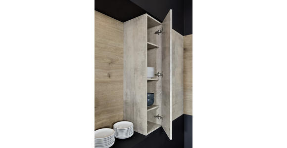 EINBAUKÜCHE - Eichefarben/Grau, Design, Holzwerkstoff - Dieter Knoll