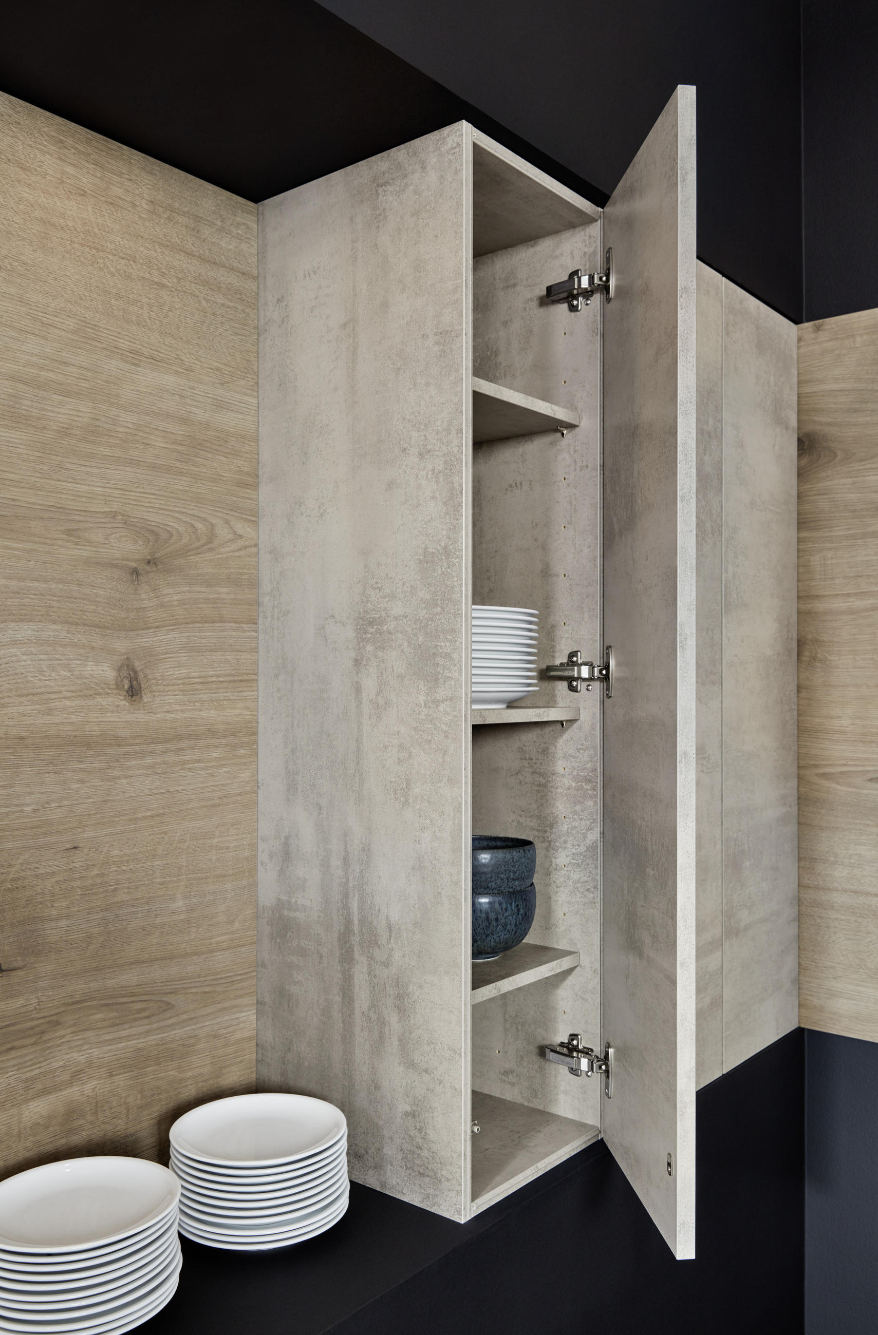 EINBAUKÜCHE   - Eichefarben/Grau, Design, Holzwerkstoff - Dieter Knoll