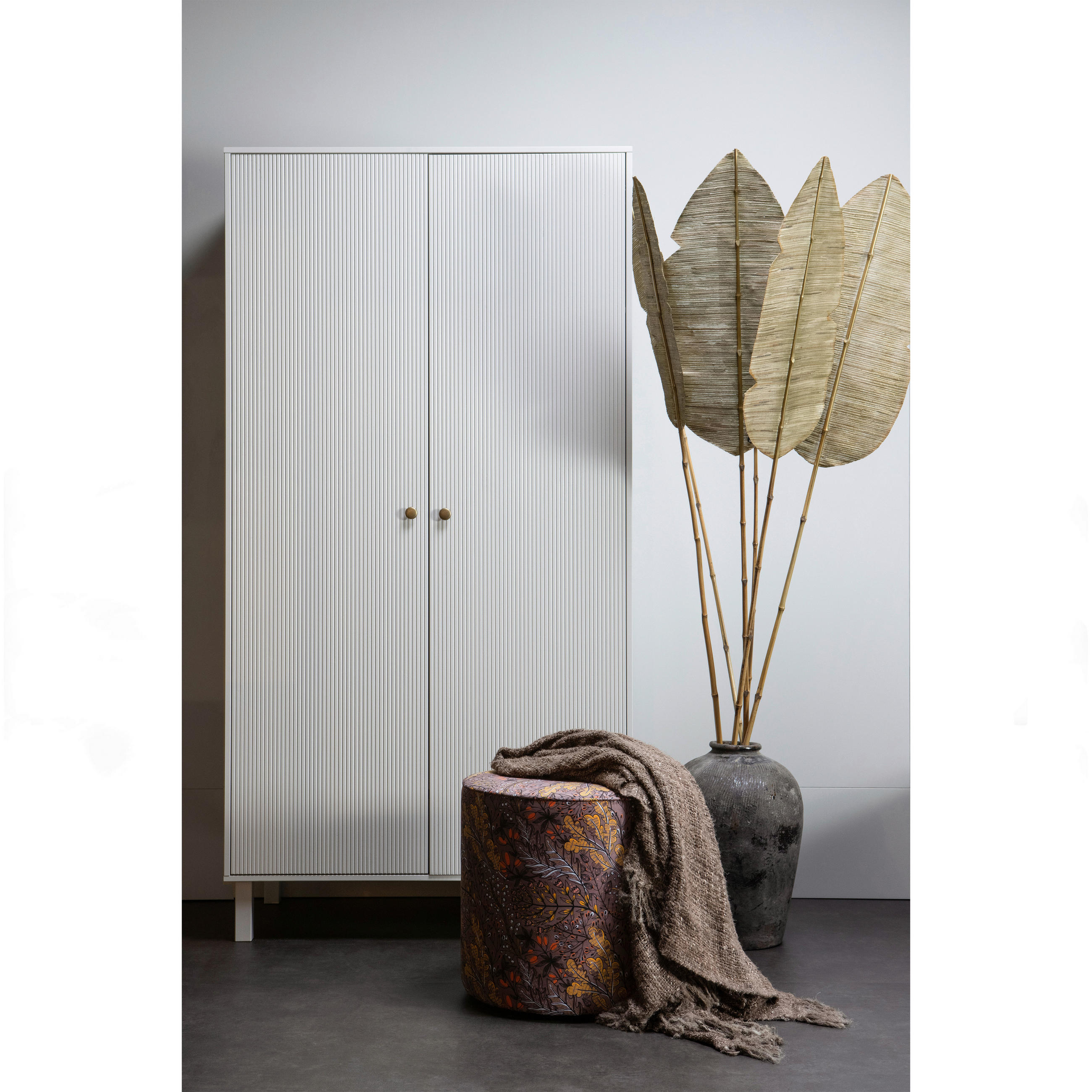 GARDEROBENSCHRANK Madu  in 100/195/53 cm  - Goldfarben/Hellgrau, Design, Holz/Metall (100/195/53cm) - Livetastic