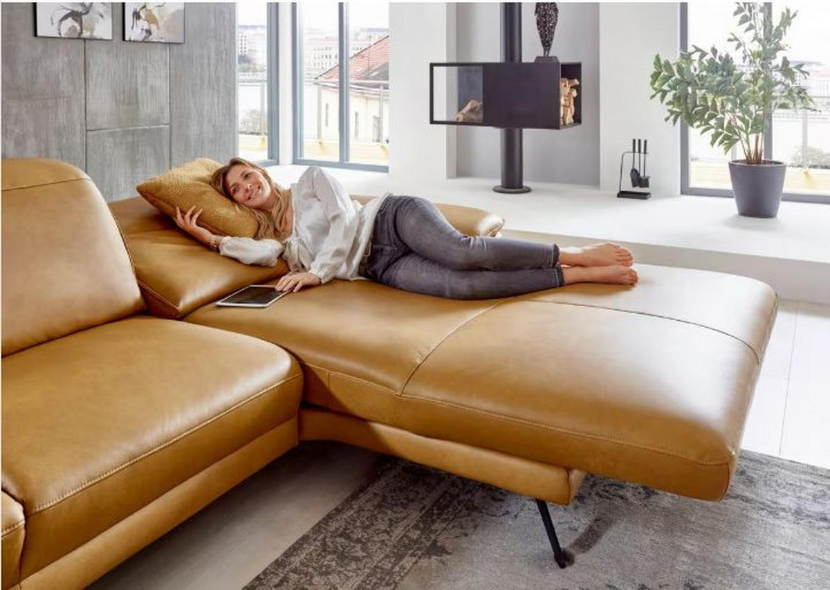 KUTNA GARNITURA koža    - crna, Design, koža/metal (332/229cm) - Beldomo Style