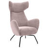 OHRENSESSEL in Cord Rosa  - Schwarz/Rosa, Design, Textil/Metall (79/117/82cm) - Lomoco