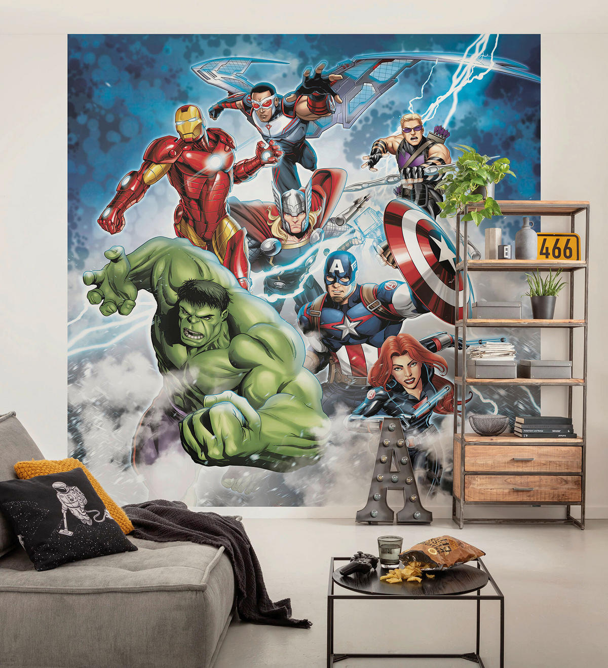 FOTOTAPETE AVENGERS MIGHTY TEAM  - Naturfarben, Design, Textil (250/250cm) - Marvel