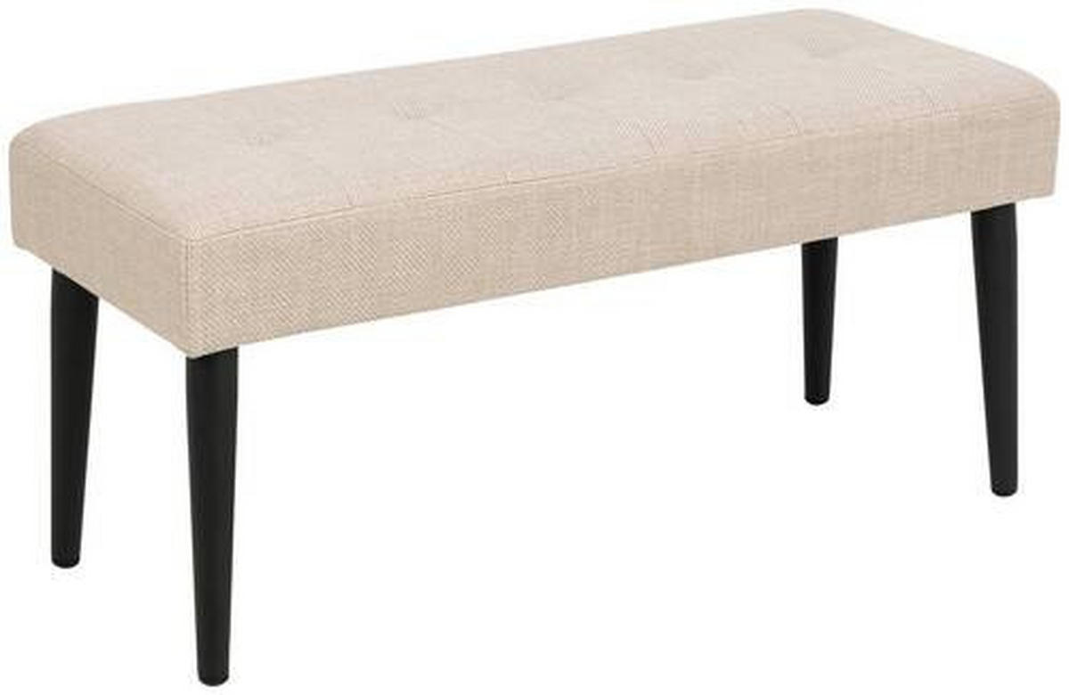 BÄNK i textil beige  - beige/svart, Design, metall/textil (95/45/38cm) - Livetastic