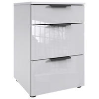 NACHTTISCH 41/61/41 cm  in Weiss  - Weiss/Schwarz, Design, Glas/Holzwerkstoff (41/61/41cm) - Hom`in