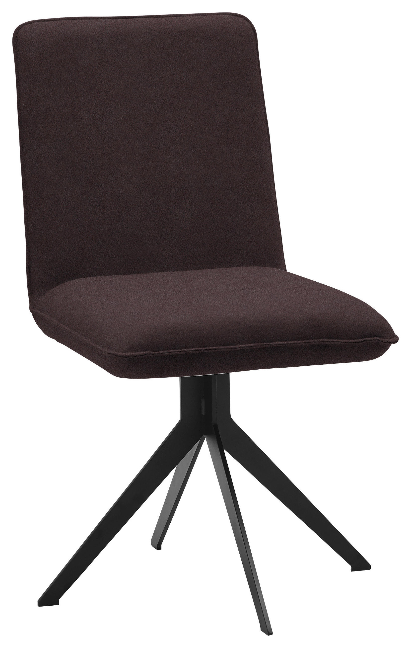 STUHL Lederlook Schwarz, Dunkelbraun  - Dunkelbraun/Schwarz, Design, Textil/Metall (46,5/87/64cm) - Voleo