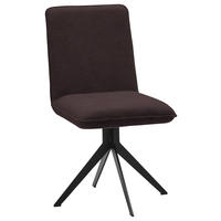 STUHL  in Stahl Lederlook  - Dunkelbraun/Schwarz, Design, Textil/Metall (46,5/87/64cm) - Voleo