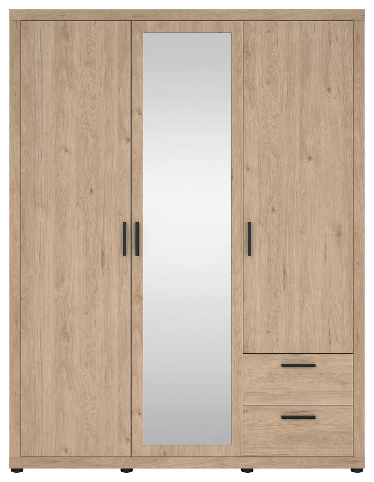 DULAP CU UȘI ROTATIVE culoare lemn stejar  - culoare lemn stejar/negru, Modern, metal/material pe bază de lemn (153,6/200,9/59,8cm) - MID.YOU