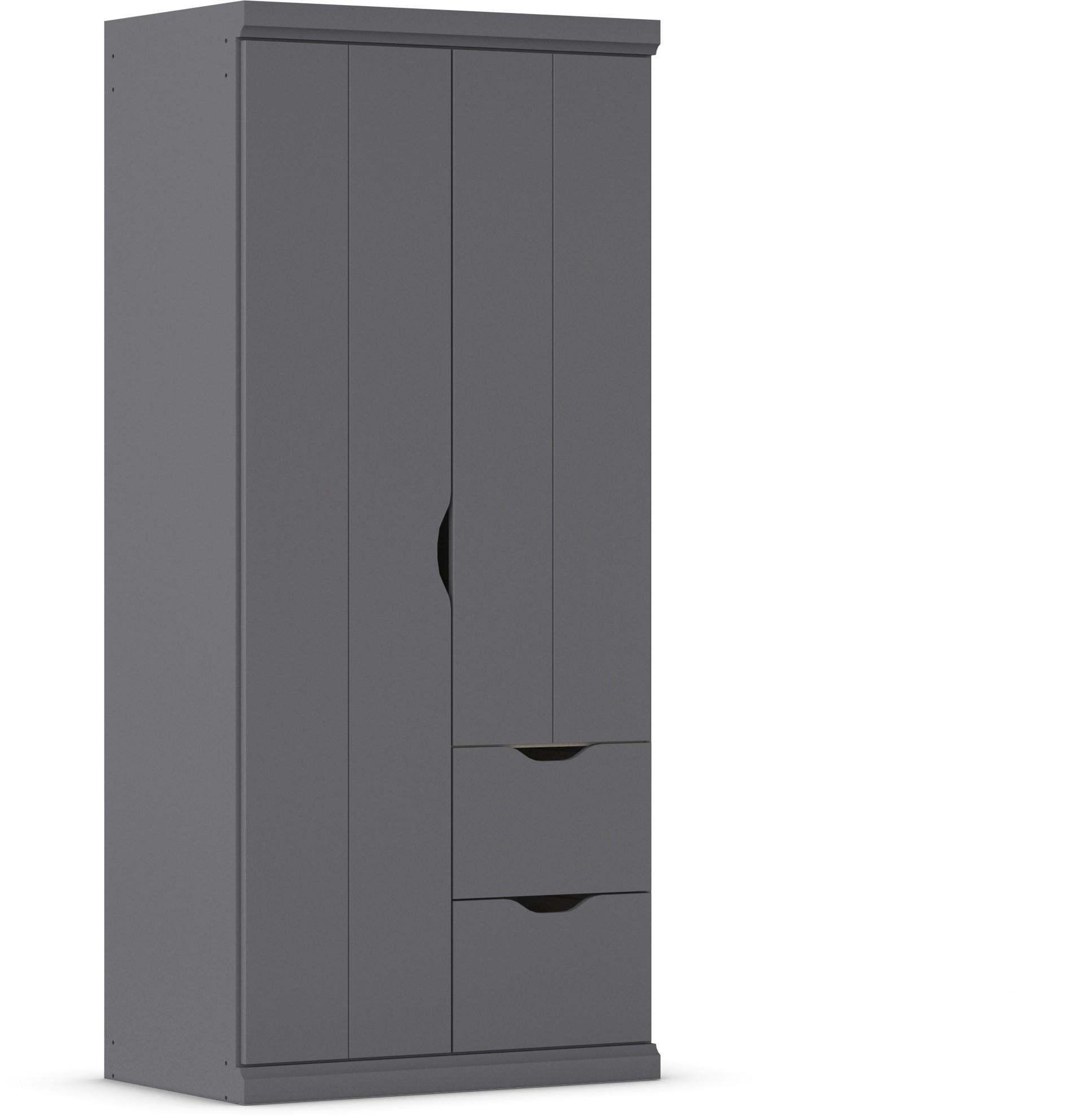 KLEIDERSCHRANK 91/203/56 cm 2-türig Dunkelgrau  - Dunkelgrau, Basics, Holzwerkstoff (91/203/56cm) - Boxxx