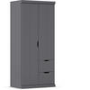 KLEIDERSCHRANK 91/203/56 cm 2-türig Dunkelgrau  - Dunkelgrau, Basics, Holzwerkstoff (91/203/56cm) - Boxxx