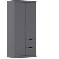 KLEIDERSCHRANK 91/203/56 cm 2-türig Dunkelgrau  - Dunkelgrau, Basics, Holzwerkstoff (91/203/56cm) - Boxxx