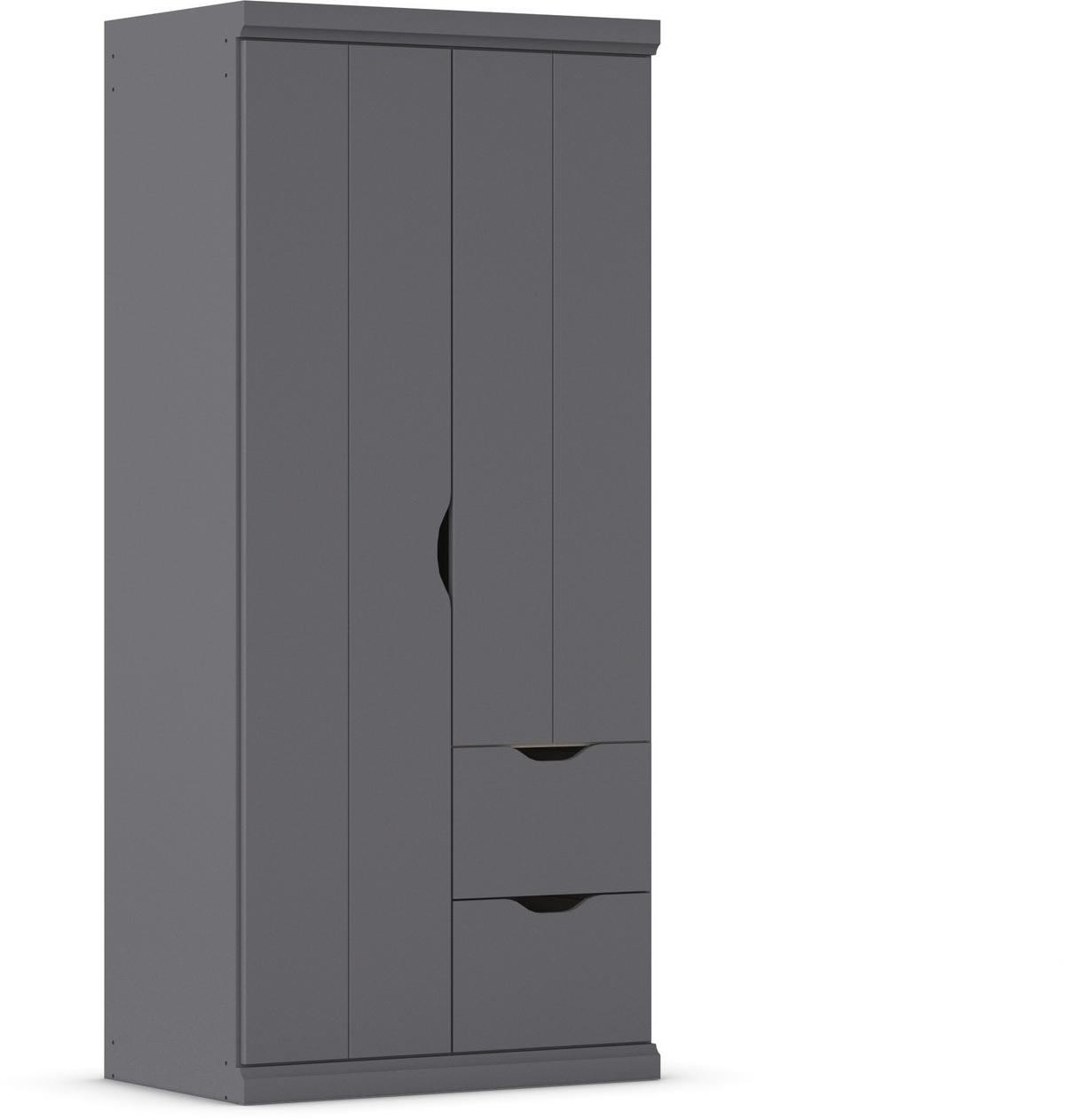 KLEIDERSCHRANK 91/203/56 cm 2-türig Dunkelgrau  - Dunkelgrau, Basics, Holzwerkstoff (91/203/56cm) - Boxxx