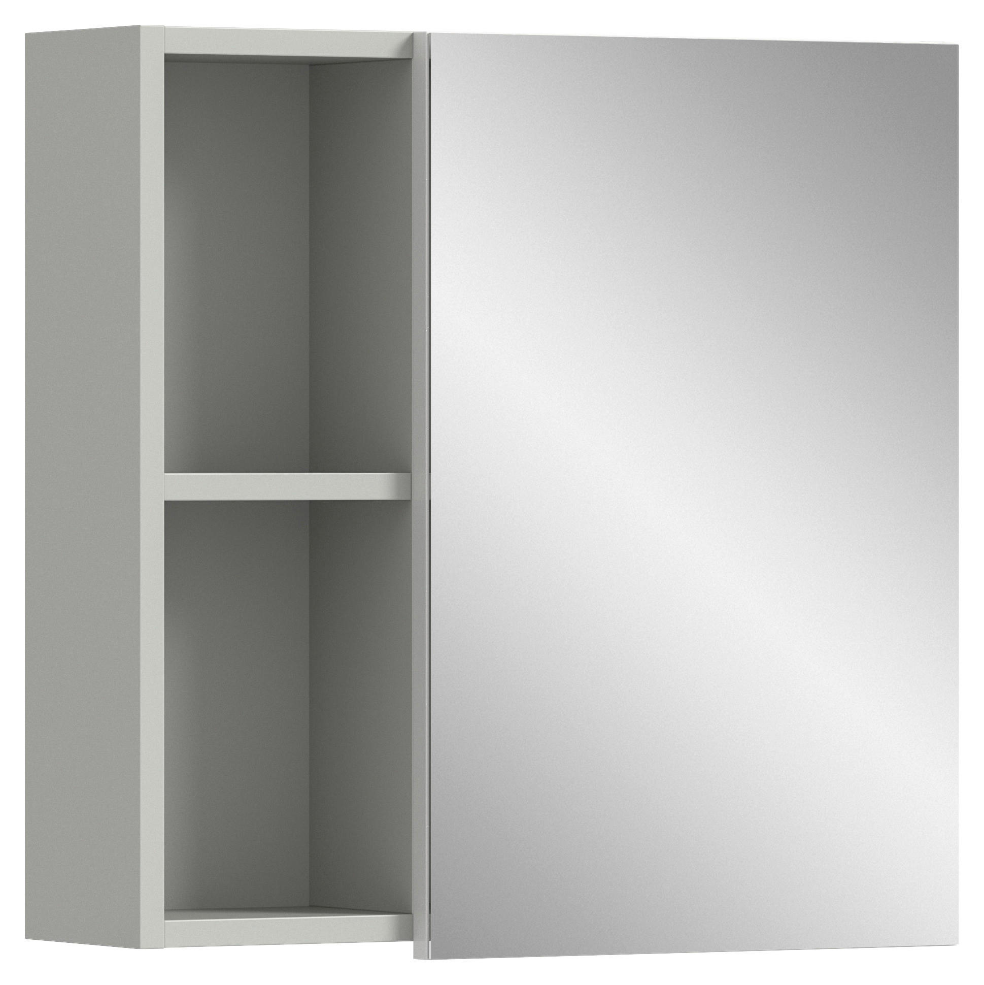 ZRCADLOVÁ SKŘÍŇKA, šedá, 55/55/17 cm - šedá, Moderní, kompozitní dřevo/sklo (55/55/17cm) - MID.YOU