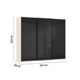 SCHWEBETÜRENSCHRANK  in Schwarz, Champagner  - Champagner/Schwarz, KONVENTIONELL, Glas/Holzwerkstoff (242/223/68cm) - Novel