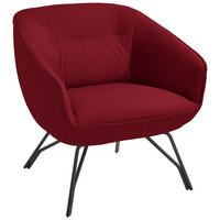 COCKTAILSESSEL - Anthrazit/Rot, Design, Leder/Metall (76/80/73cm) - Joop!