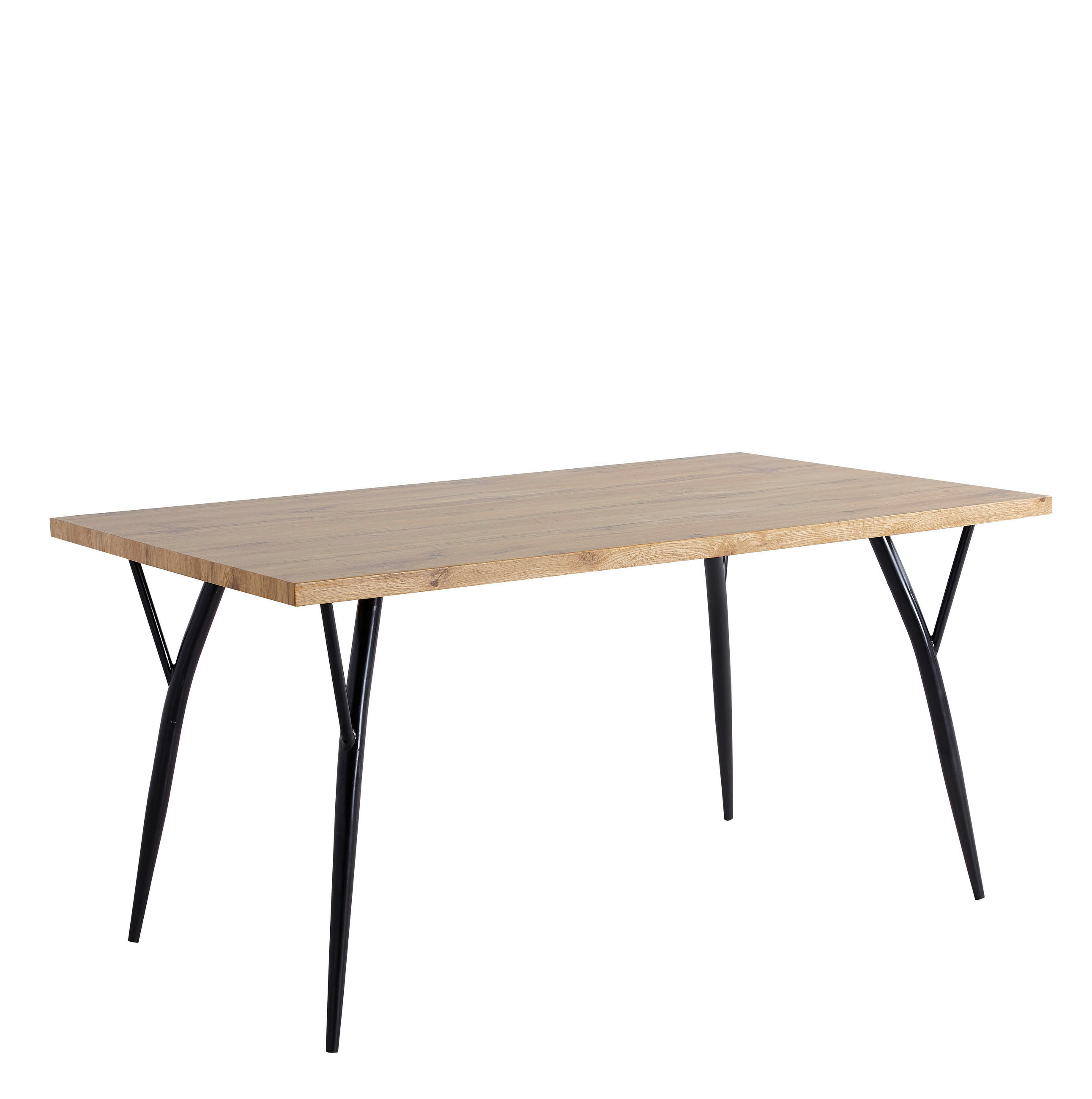Livetastic Esstisch Schwarz, Eiche 90x77x150 cm