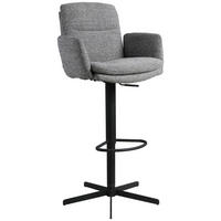 BARSKI STOL, siva  - siva/črna, Design, kovina/tekstil (55/92-117/54cm) - Novel