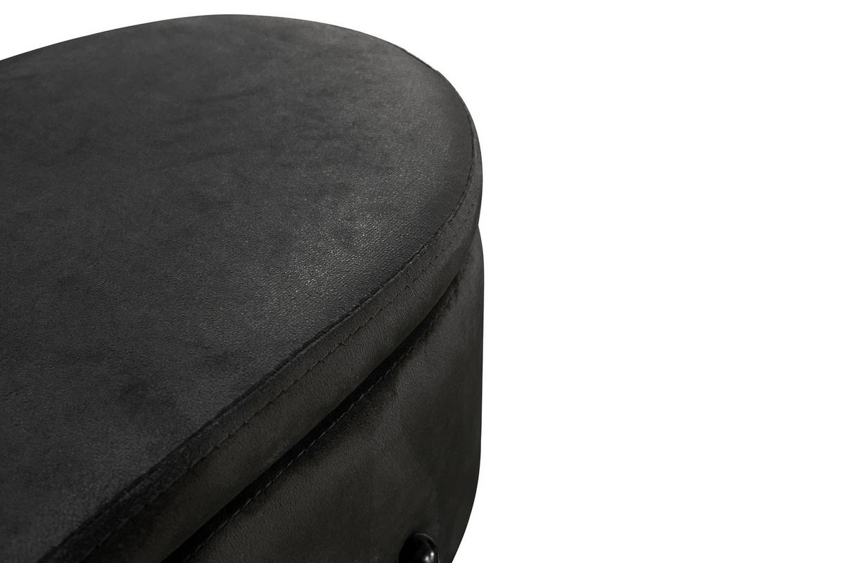 SITZBANK 95/42/37,5 cm Samt Schwarz  - Schwarz, Design, Textil/Metall (95/42/37,5cm) - MID.YOU