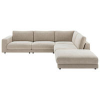 ECKSOFA Naturfarben Chenille  - Schwarz/Naturfarben, Design, Kunststoff/Textil (313/240cm) - Pure Home Lifestyle