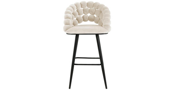 BARHOCKER Samt Beige Eisen Stoffauswahl - Beige/Schwarz, Design, Textil/Metall (57/104/55cm) - Novel