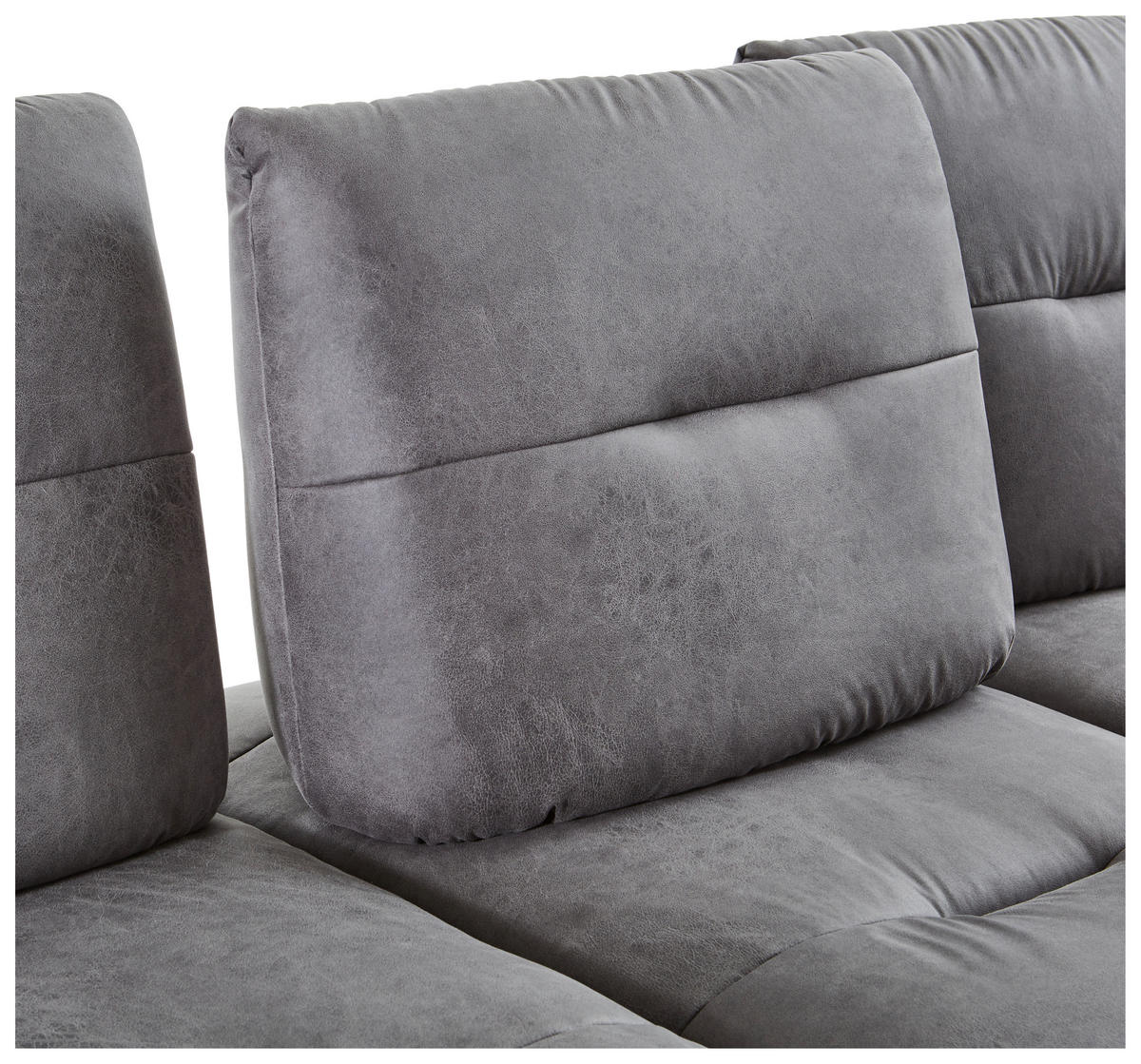 ECKSOFA Mikrofaser Dunkelgrau  - Dunkelgrau/Schwarz, Konventionell, Textil/Metall (176/284cm) - MID.YOU