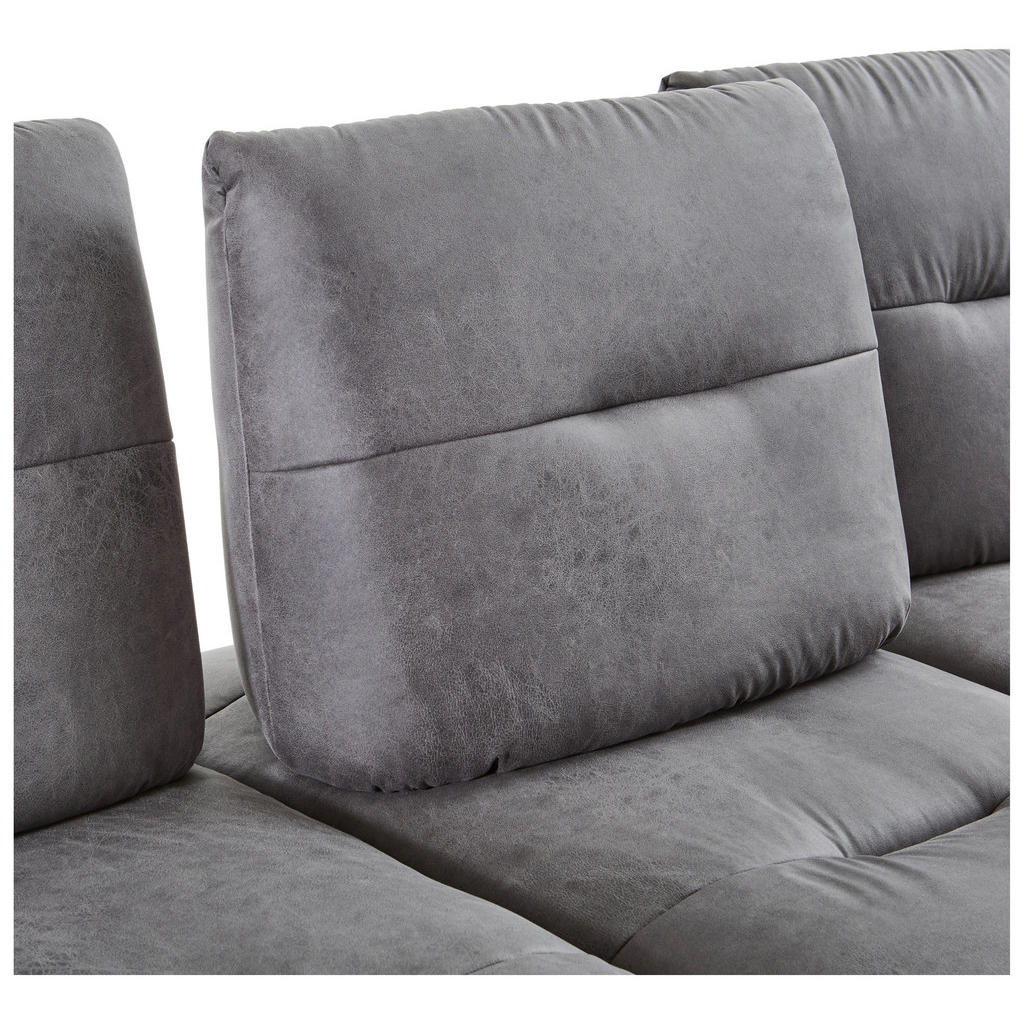 Thumbnail - Carryhome Ecksofa, Dunkelgrau, Textil, 5-Sitzer, Ottomane links, L-Form, 284x176 cm, Typenauswahl, Fußauswahl, Lederausw...