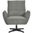SESSEL in Bouclé Grau  - Schwarz/Grau, Design, Textil/Metall (60/94/86cm) - Dieter Knoll