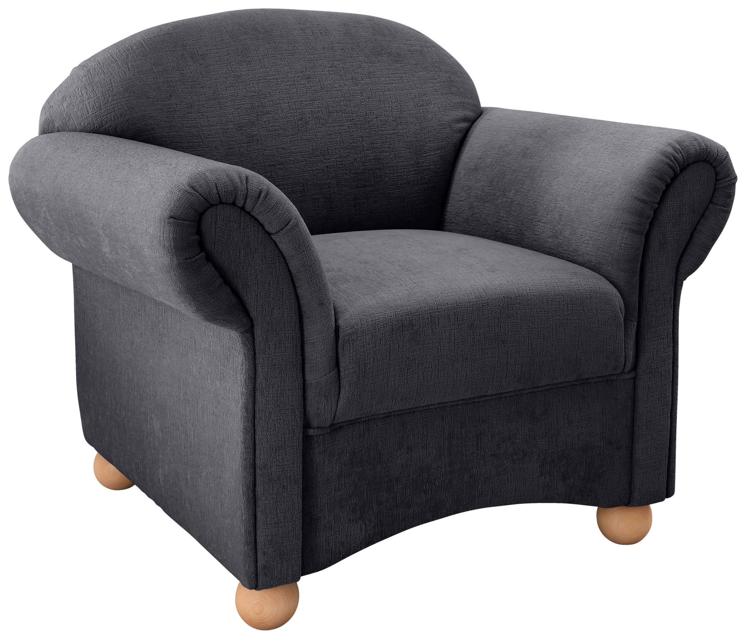 SESSEL in Mikrofaser Anthrazit  - Wildeiche/Anthrazit, Konventionell, Holz/Textil (90/84/80cm) - Livetastic