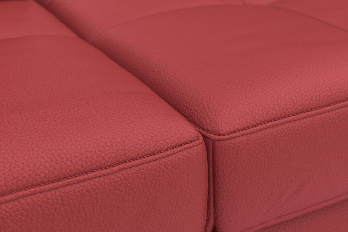 SEDACÍ SOUPRAVA, kůže, červená - černá/červená, Basics, kov/textil (176/363/223cm) - Sit & More